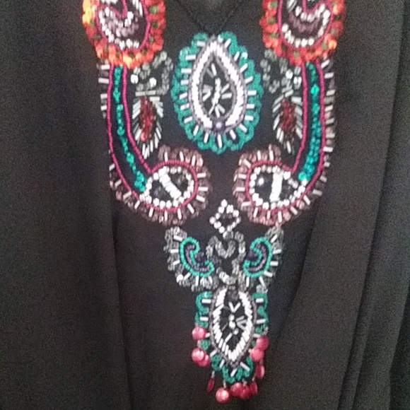 Kyra Black embroidered Boho blouse - Picture 3 of 5